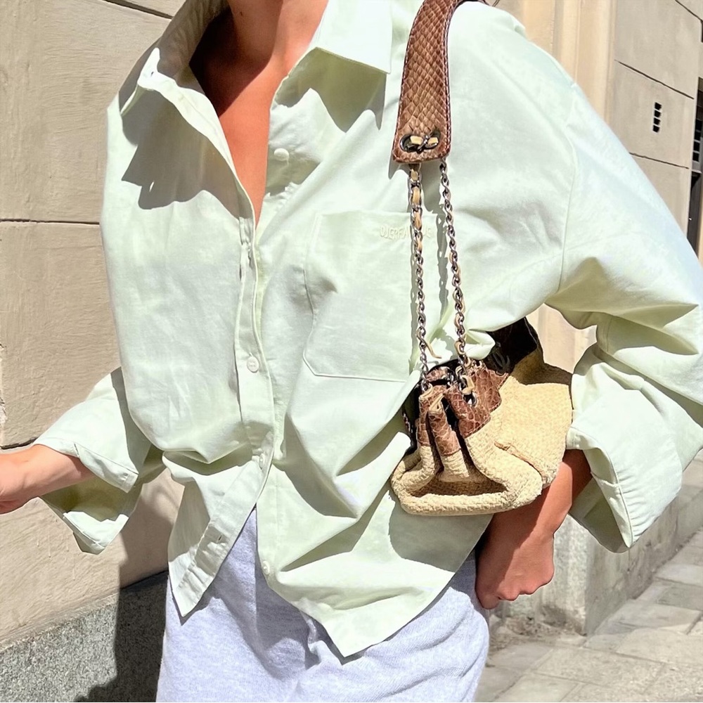 Djerf Avenue Green Breezy Shirt